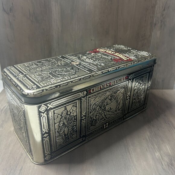 Vintage Chivas Regal 12 Year Scotch Whiskey Embossed Metal Tin Box Only - Picture 2 of 6